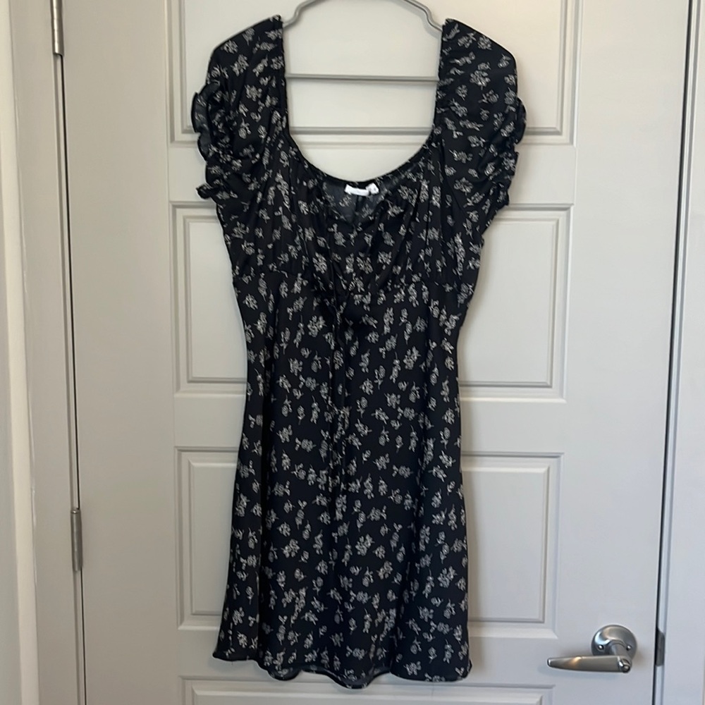 All in favor black and white flower sundress